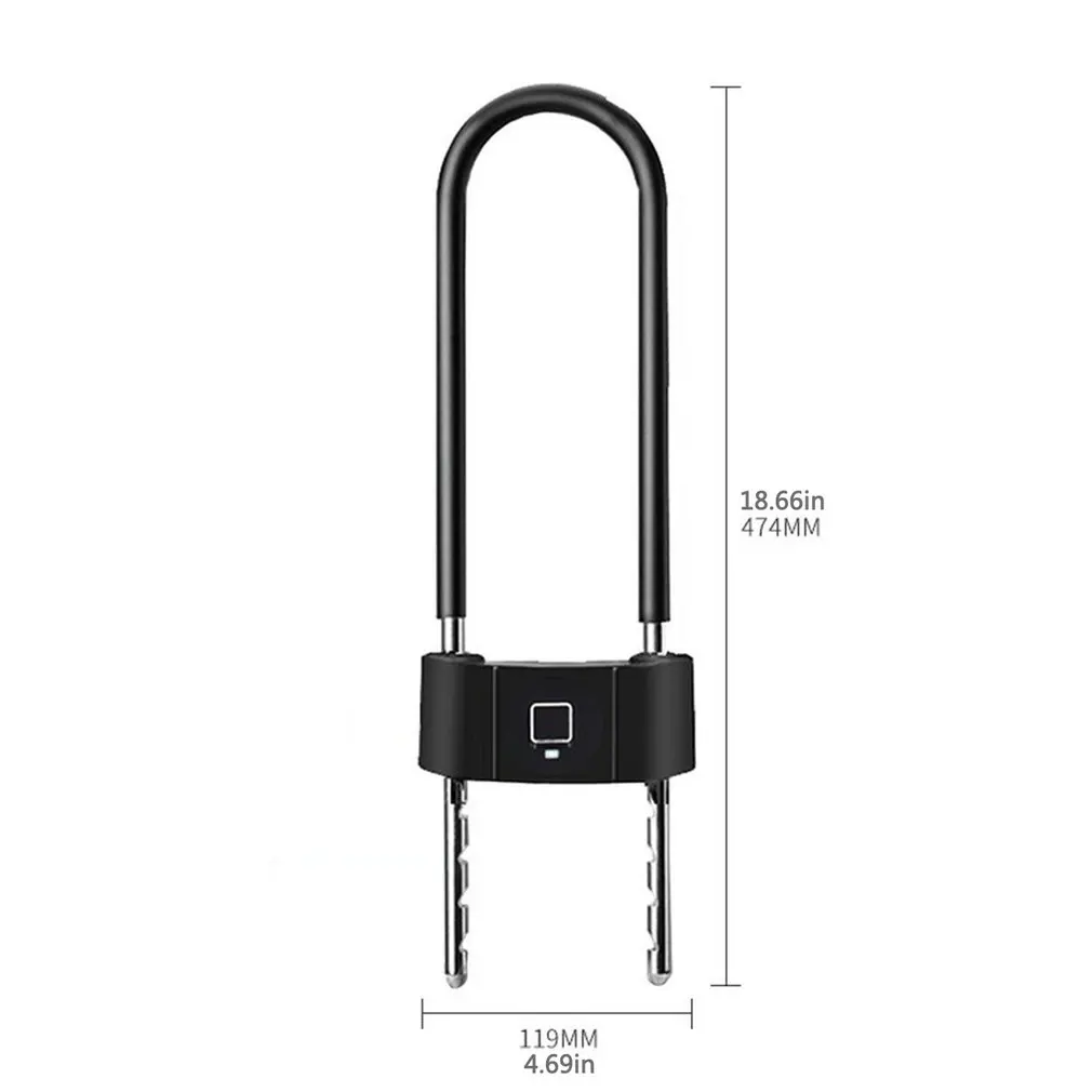 

ZT58 Fingerprint + Wireless APP + Spare Key Smart Lock Anti-theft U-shaped Lock For Warehouse Office