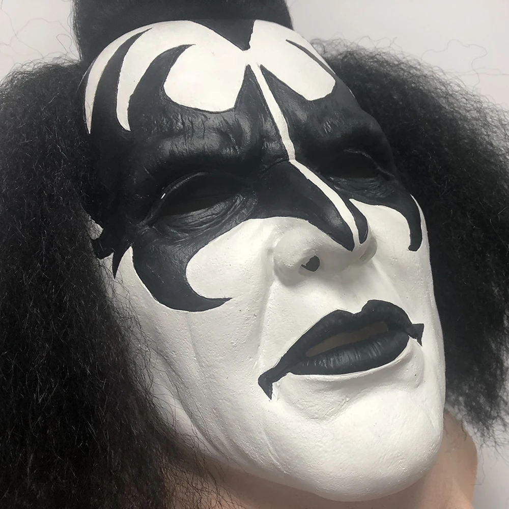 

Kiss Gene Simmons Mask The Demon Costume Accessory Cosplay Masks Latex Mascaras Deluxe Halloween Mascarillas Face Masques Adults