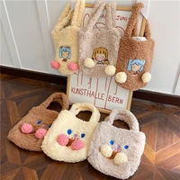 2020 new cartoon soft plush bag cute small handbag convenient hand bag gift for girl