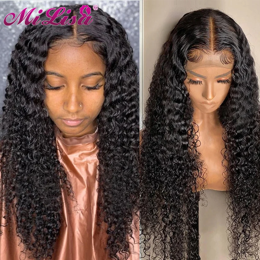 

Парик с глубокой волной на сетке спереди, вьющиеся человеческие волосы, парики для женщин, Прозрачный передний парик на сетке, бразильский п...