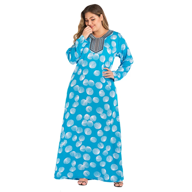 Женские мусульманские длинные юбки повседневные льняные платья с v-образным