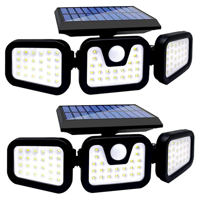 

Solar Safety Lights, 74 LED Solar Flood Lights 270° Wide-Angle Lighting, Suitable for Courtyards, Gardens-2 Packs