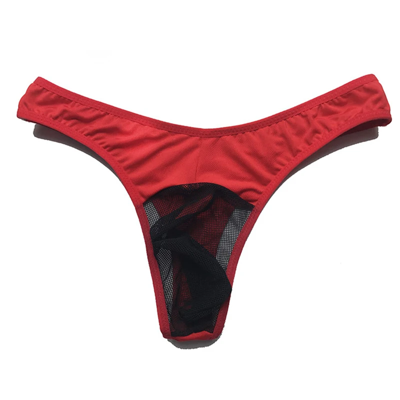 

Men's Sexy Low Rise Brief Breathable See Through T-back Thong Bikini Lingerie Fashion Gays Clothes Sissy Panties Male Shorts New