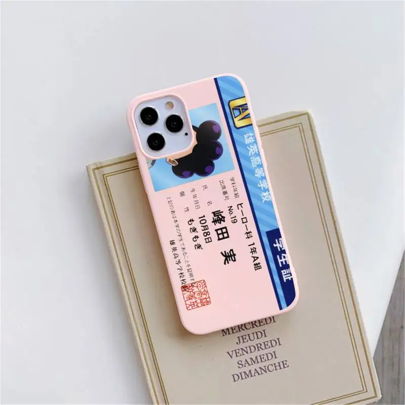 

My Hero Academia Midoriya Phone Case Pink Candy Color for iPhone 11 12 mini pro XS MAX 8 7 6 6S Plus X SE 2020 XR