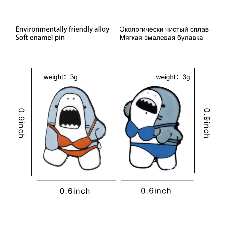 Гуманоидные женские заколки акулы крик Япония сумо борец Броши сумка с меткой