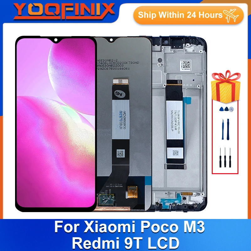 

ЖК-дисплей 6,53 дюйма для Xiaomi Poco M3 M2010J19CG M2010J19CI, сменные детали в сборе для Xiaomi Redmi 9T, ЖК-дисплей, оригинал