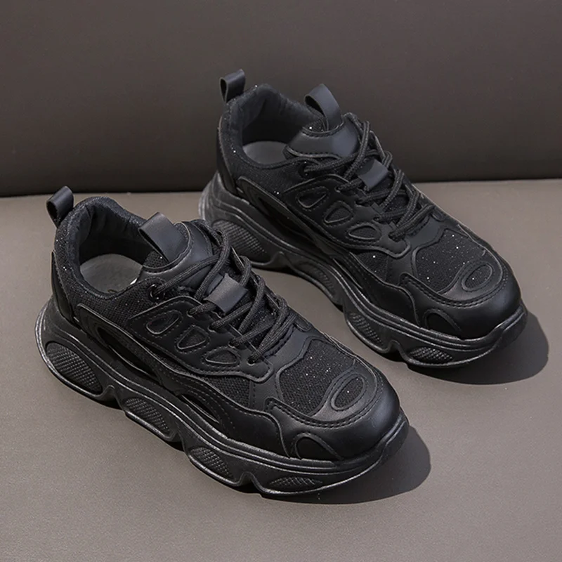 

2020 Fashion Women Shoes Platform Sneakers Ladies Lace-up Casual Shoes Breathable Walking Leather Shoes White Flat Girl B764