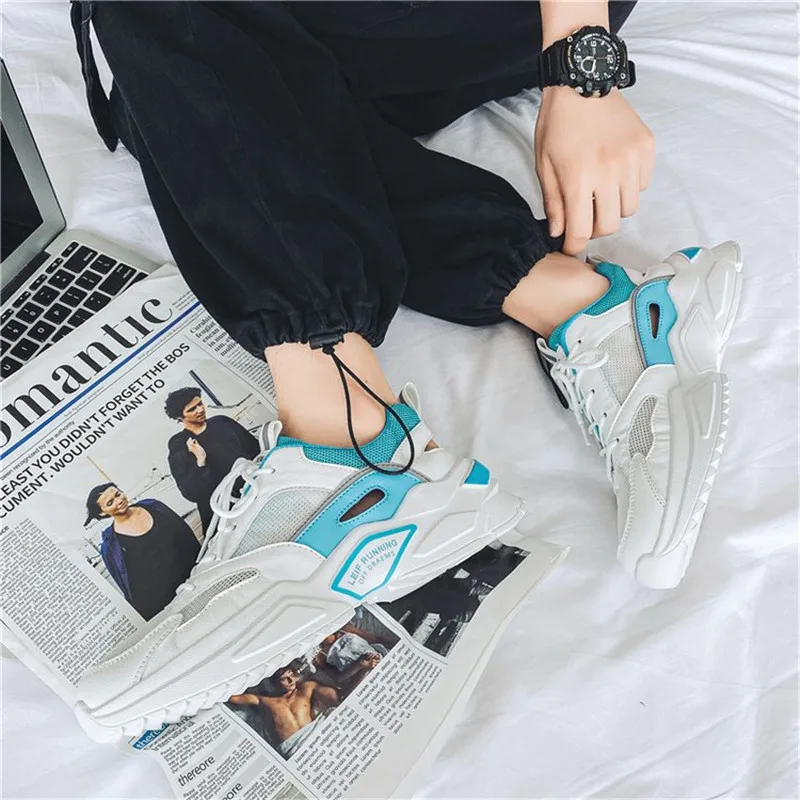 Кроссовки мужские на шнуровке из кожи в классическом стиле | Обувь