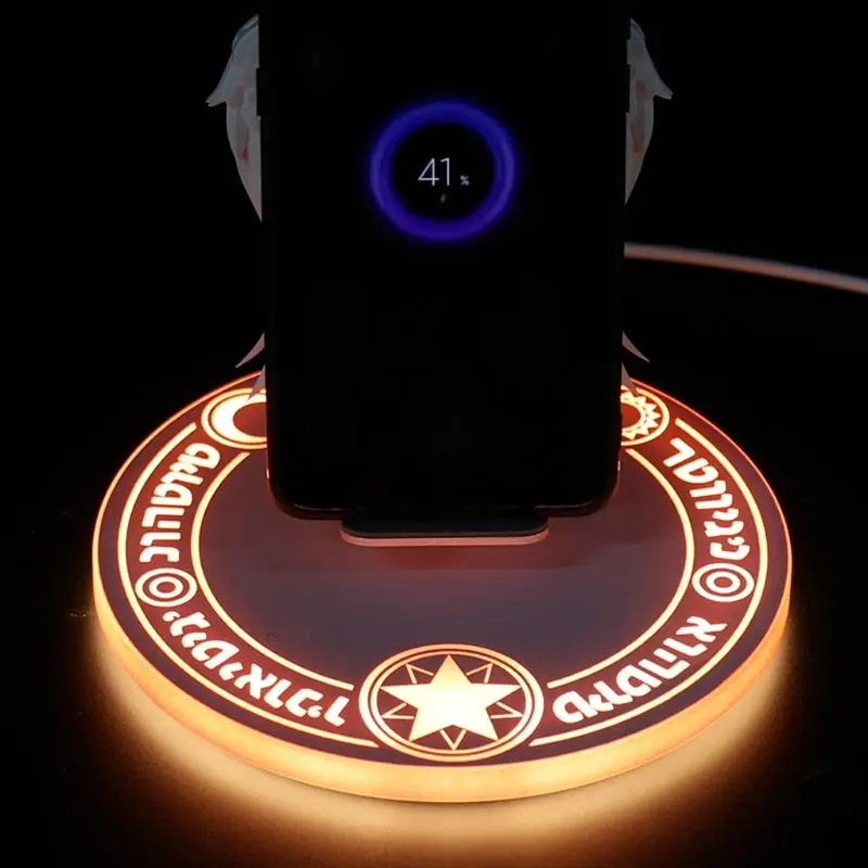 

Universal LED Qi Wireless Charge Dock 10W Angel Wings Fast Wireless Charger For Cellphone Pro X XR 8 Plus Mobile Phone