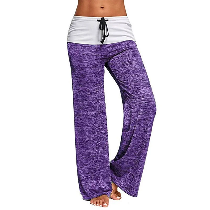 

Pants Women Clothes Spring Casual Loose Patchwork Drawstring Mid Waist Outdoor Sports Trousers Plus Size Yoga Wide Leg Pants