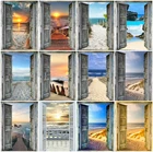 Алмазная живопись AZQSD, картина Стразы С закатом на двери, полная вышивка, пейзаж, мозаика, домашний декор, подарок