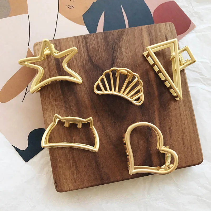 Золотые геометрические заколки для волос в стиле ретро металлическая заколка с