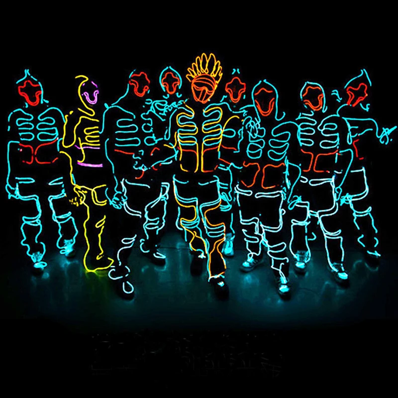 LED Neon Strip Light EL Wire Tape 5m USB 5V AAA Battery Glow Cafe Billboard Clothes Bike Car Halloween Decor | Лампы и освещение