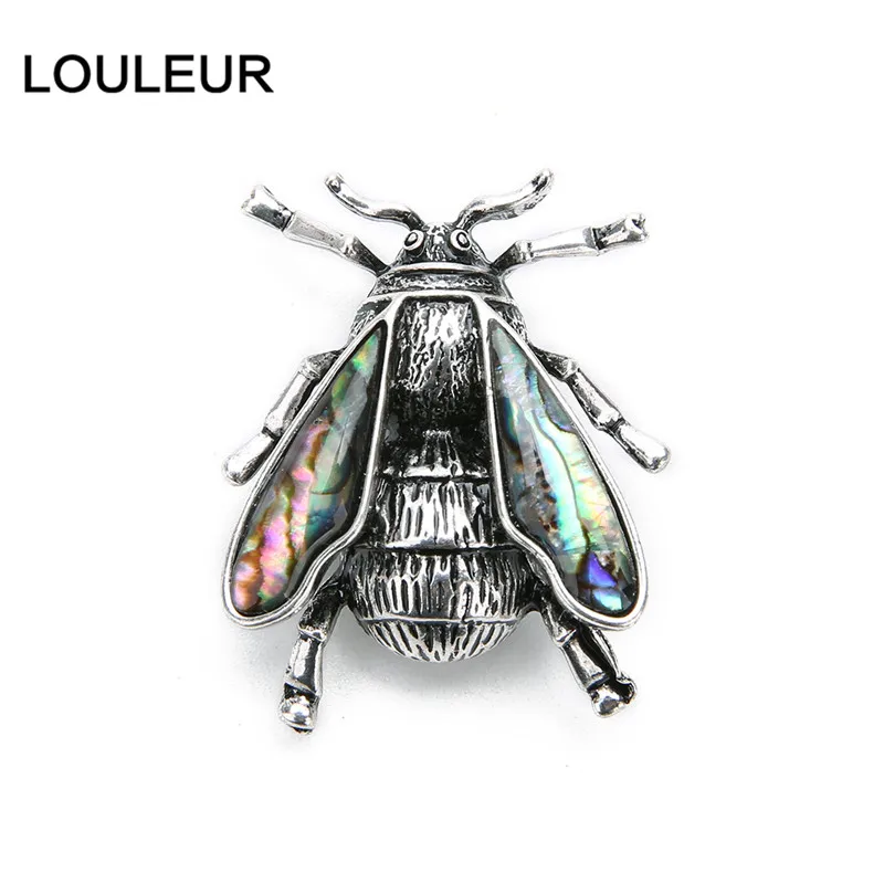 LOULEUR новые винтажные броши в форме жуков для мужчин и женщин, металлическая многоцветная подвеска в виде ракушки, булавка, брошь в виде насекомых, двойное использование для ювелирных изделий