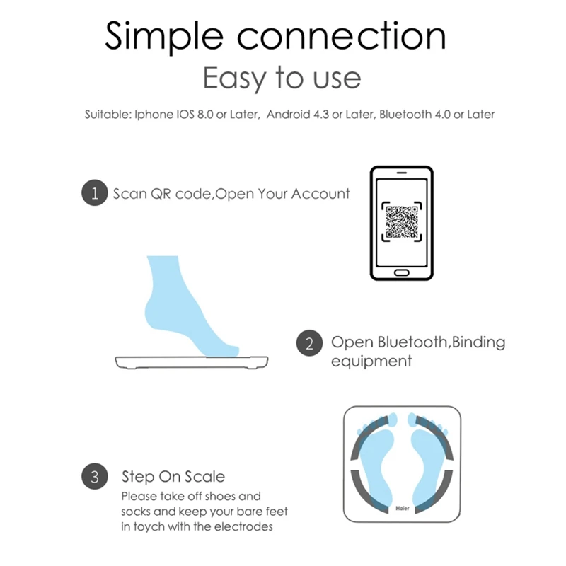 Перезаряжаемое Bluetooth приложение для Android IOS Smart Human Body электронные весы измеритель