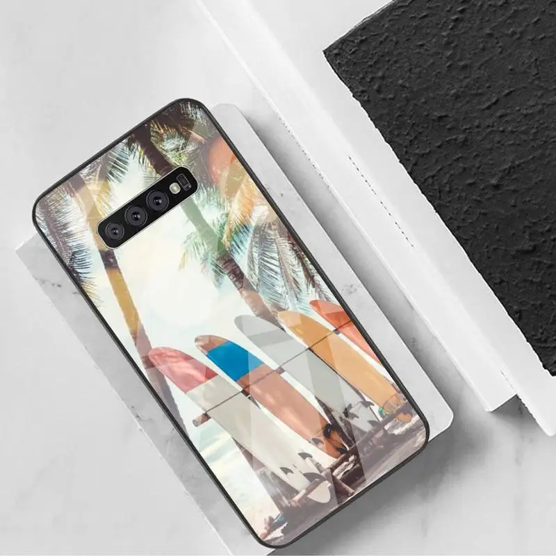 

0 Surfboard Surfing Art Surf Girl Phone Case Tempered Glass For Samsung Note8 9 10 10pro 10plus 20 20ultra S8 S9 10 20 Plus