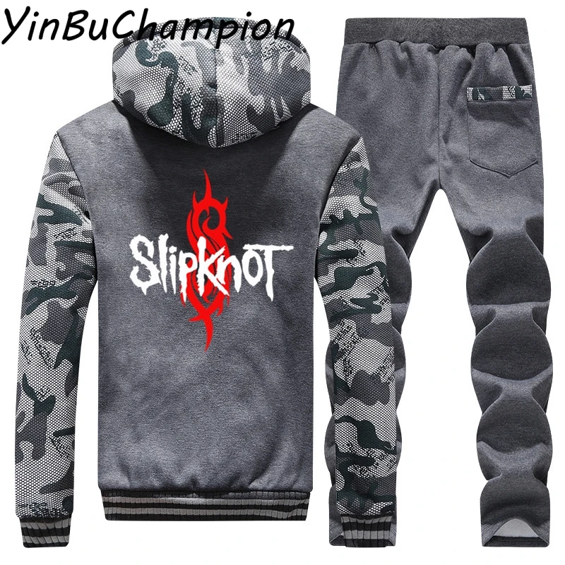 Дропшиппинг Slipknot мужская куртка толстовки брюки два комплекта пальто камуфляжные толстовки мужские свитера большого размера с капюшоном 5XL