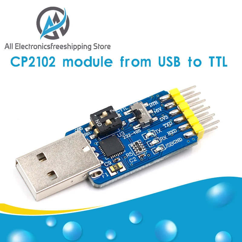 Новый USB CP2102 в TTL RS232 RS485 взаимное преобразование 6 1 модуль преобразования