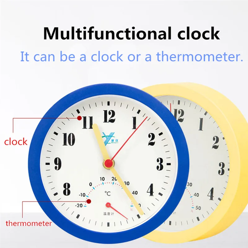 15 см Диаметр краткое настенные часы с термометром 2 вида цветов круговой цифровые