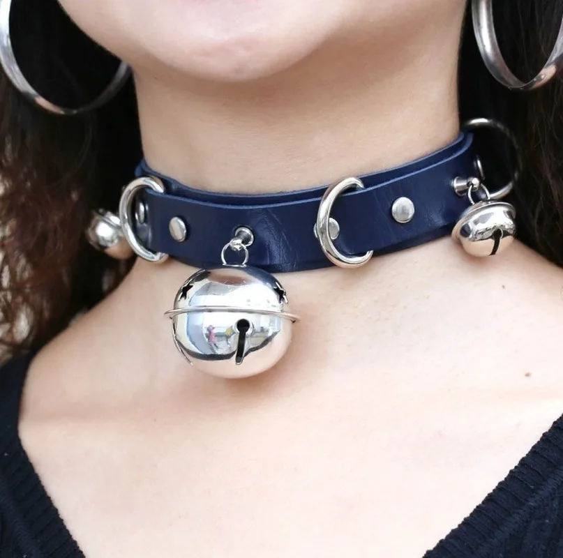 Модное кожаное ожерелье чокер в стиле панк многослойные колокольчики