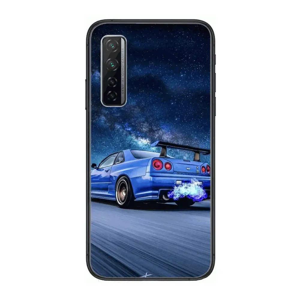 

JDM Tokyo drift sports car Phone Case For Huawei mate 40 30 10 20 40 8 9 Lite Z Pro Black Etui 3D Coque Painting Hoesjes 5g bla