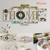 concise fashion wall paintings home letter prints photo paintings wall art for home party 5pcsset decorations paintings