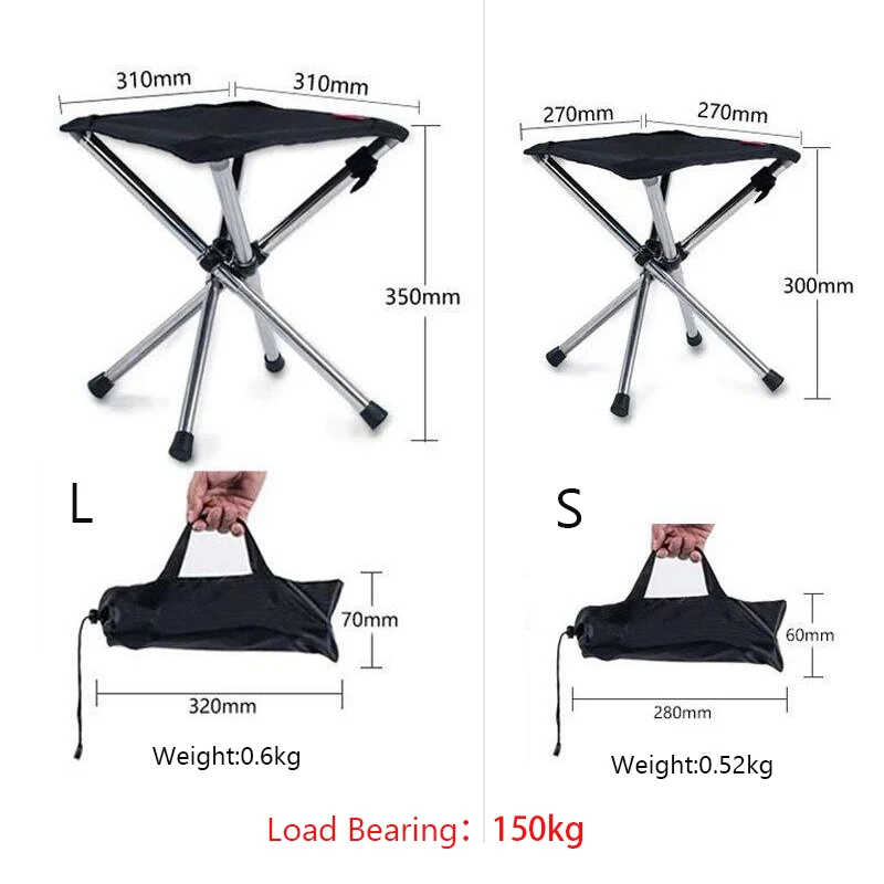 spesifikasi Kursi BBQ Lipat Dapat Ditarik Kursi Memancing Berkemah Luar Ruangan Portabel Kursi Lipat Beban Perjalanan Piknik Kursi Pantai