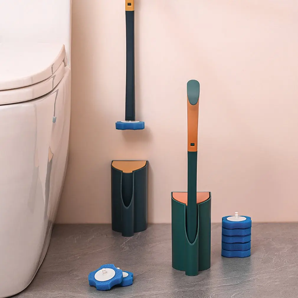 

Disposable Long Handle Toilet Brush Cleaning Tools Household Cleaner Brush Bathroom Accessories For Toilet With Brush Head