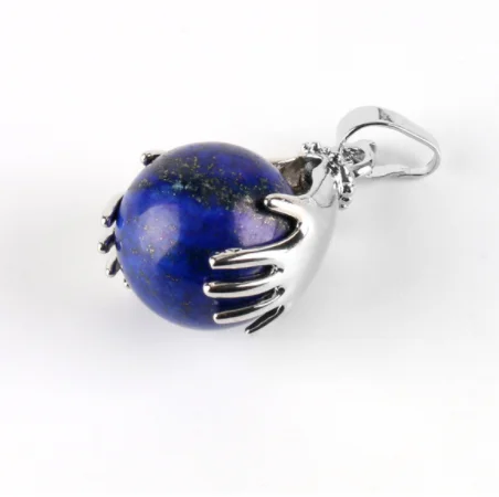 Lapis Lazuli Натуральные аметисты горный Кристальный кулон ручной работы круглый шар бисера ожерелья подвески Йога Исцеление чакры в рейки для женщин мужчин ювелирные изделия - Окраска металла: Lapis Lazuli