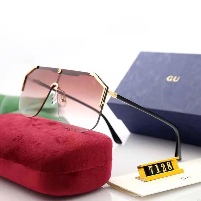 

New Men Sunglasses Retro Fashion Women Sunglasses Driving Goggles Hd Integrated Gradient Ocean Lens Original Logo Brand Design
