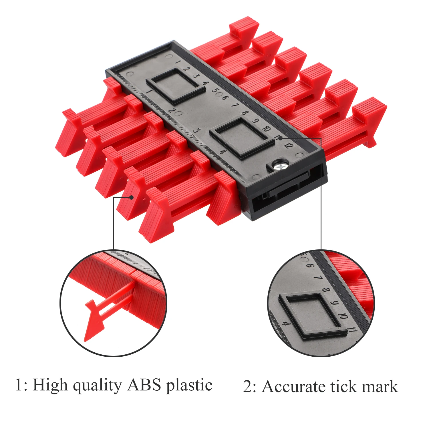 Multi-functio Contour Gauge Tiling Laminate Tiles Edge Shaping Wood Measure Ruler ABS Duplicator 5/10 inch | Инструменты