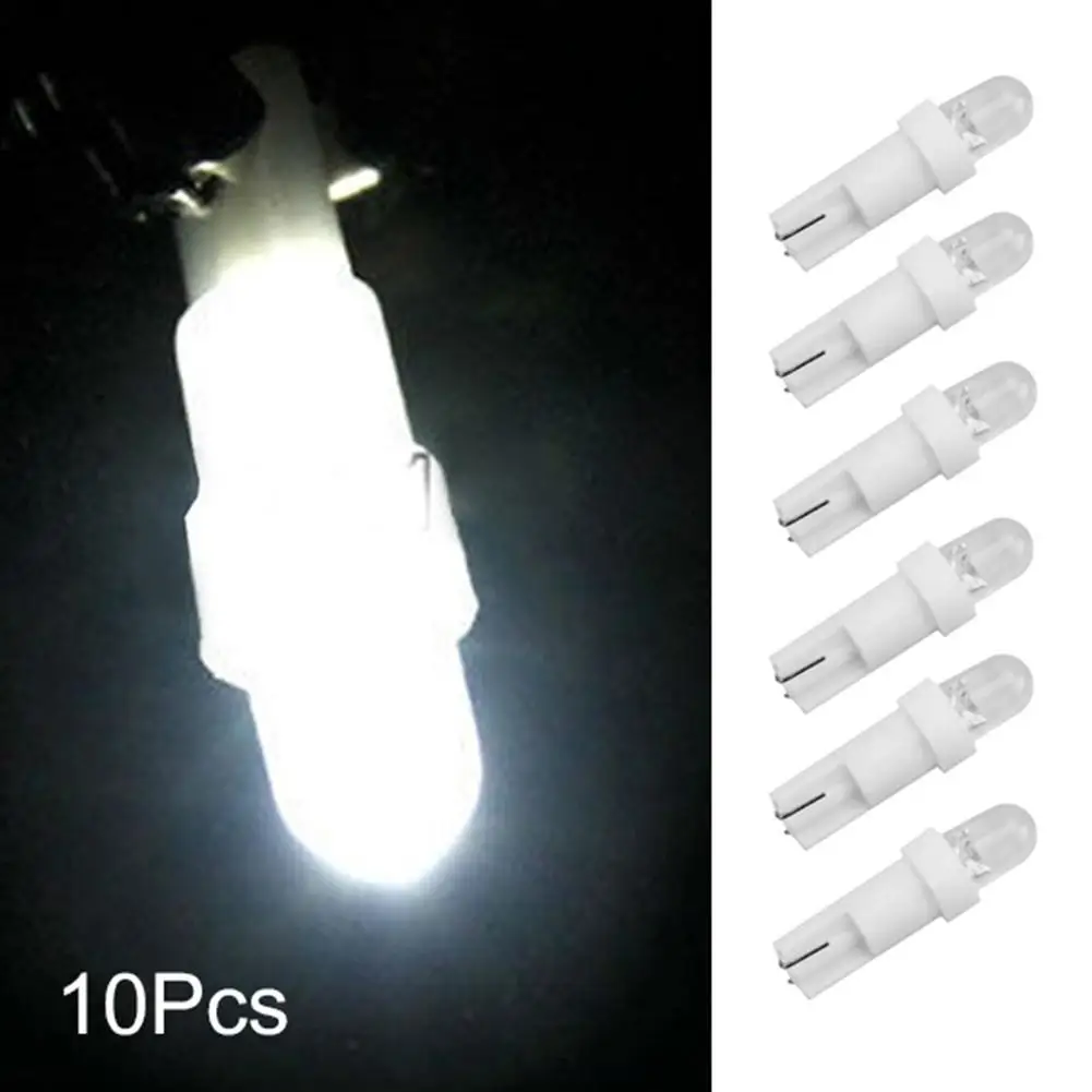 

10Pcs/Set 12V T5 LED Car Auto Dashboard Instrument Wedge Panel Light Bulb Lamp Automotive Exterior Decorative Lights