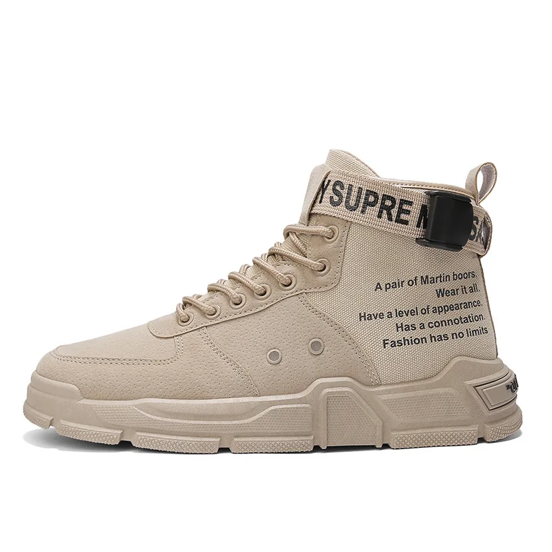 

2021 Autumn Winter New Street Style Motorcycle Boots for Man Comfortable Slip-on Low Heel Casual Shoes with Platform for Outside