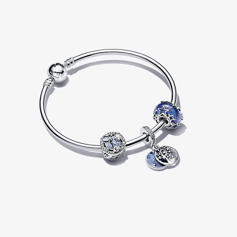 

2021NewJewelry Women Fit Original Pandora DIYCharms 925Sterling Silver Beads Bracelets Galaxy Series Starry Sky Making For Girls