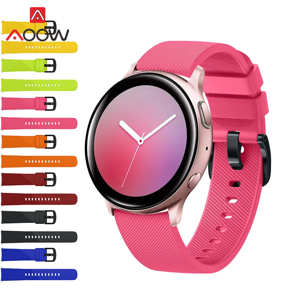 20 мм силиконовый спортивный ремешок для часов Samsung Galaxy Watch Active2 42 S2 Amazfit GTS