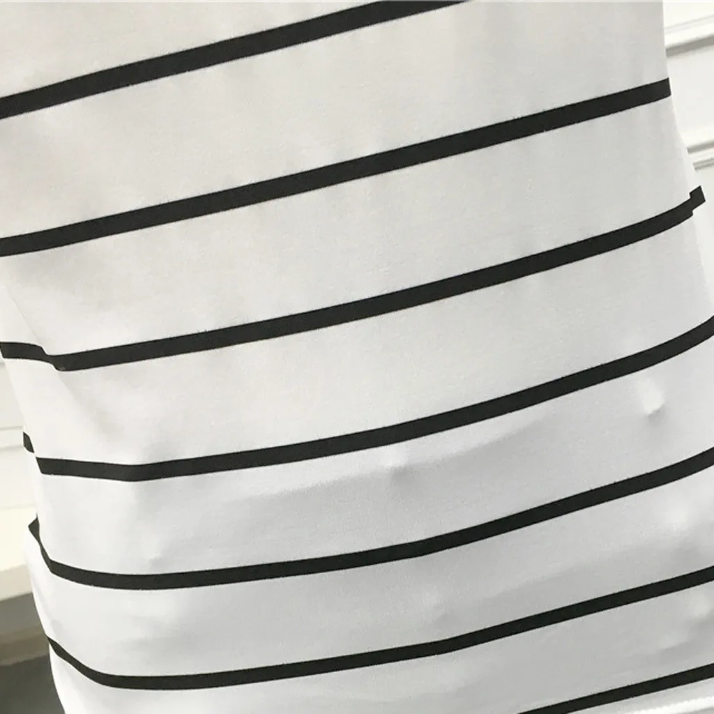 Женская футболка в полоску Корейском стиле Свободный джемпер с длинным рукавом и