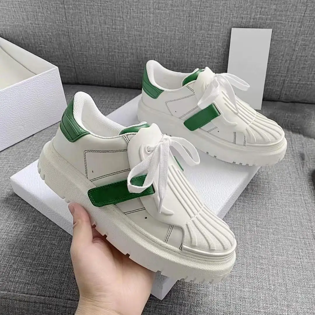 

Tide Women Sneakers Running Ladies Shoes Spring Breathable Zapatillas Mujer Lace up Flats Females Thick Sole Chaussure Femme