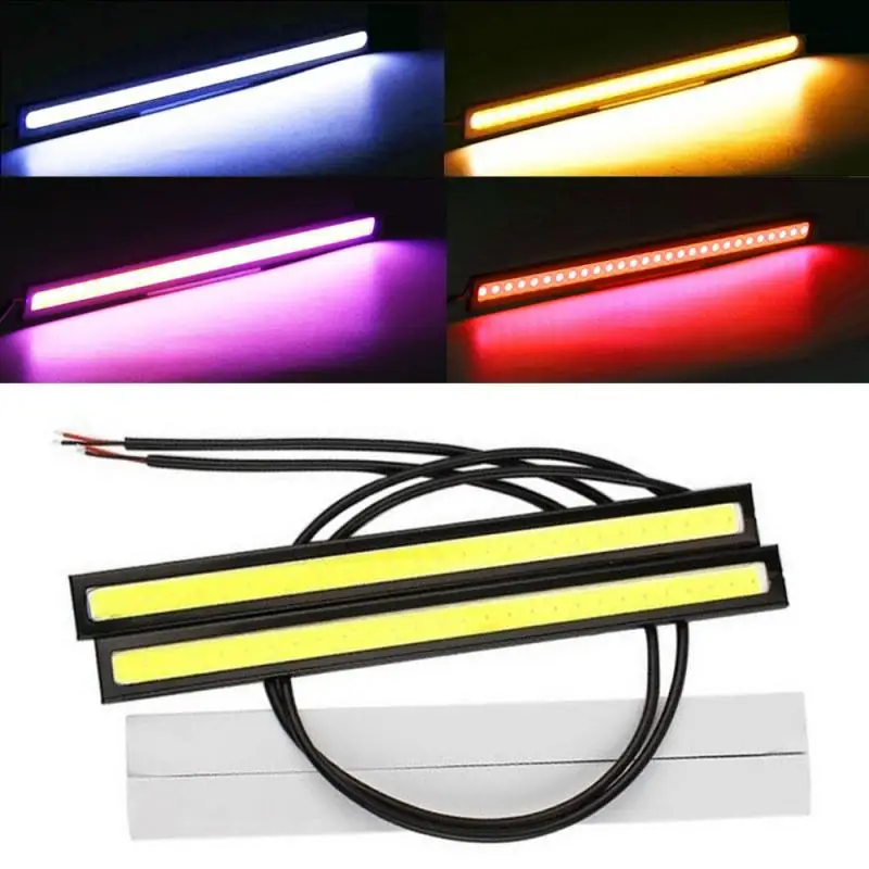 

2pcs 17cm DRL LED Strip Car Daytime Running Light Universal COB Waterproof 12V Auto Day Running Lamp Bar Decor Lamp Accessories