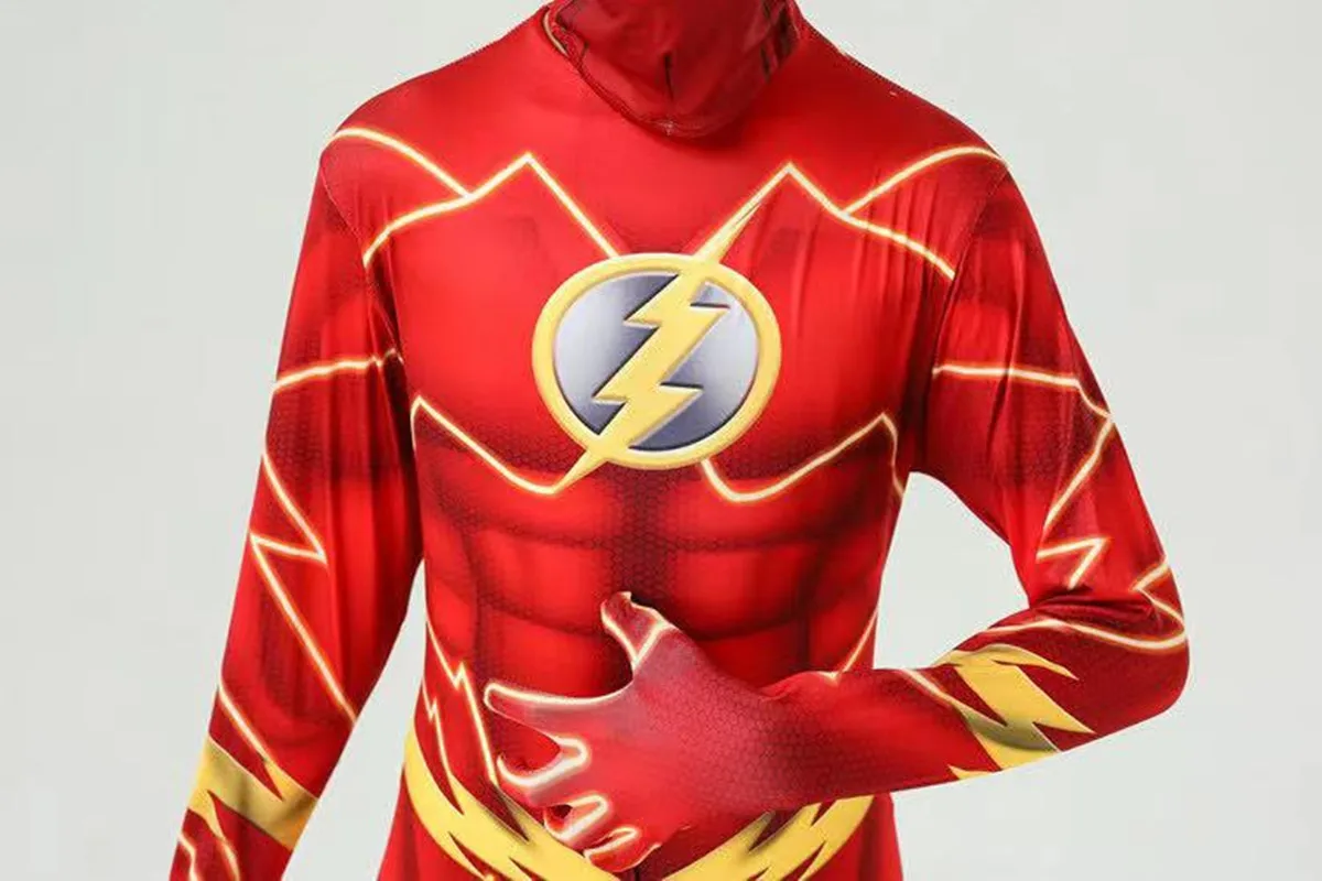 Новый костюм Хэллоуин для детей красный Зентаи мальчик вечеринка показывает платье супергероя флэш косплей взрослый рождественский подарок на день рождения.