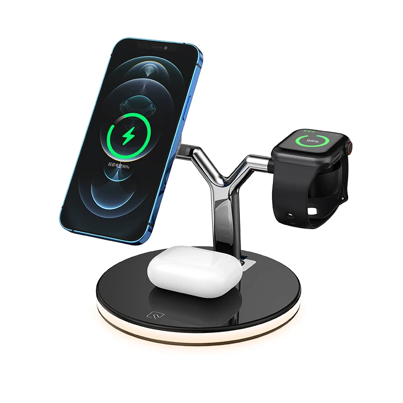 

15W Fast Charging Wireless Charger For iPhone 12 13 Mini Pro Max Mobile Phone 3 in 1 Magnetic Wireless Charger Holder For Watch