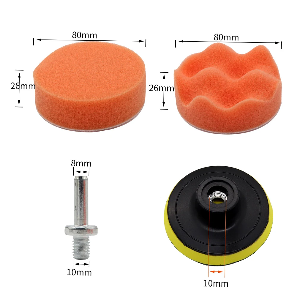 KKMOON 7Pcs 3 дюйма полировки автомобиля Губка Полировка беспыльный набор