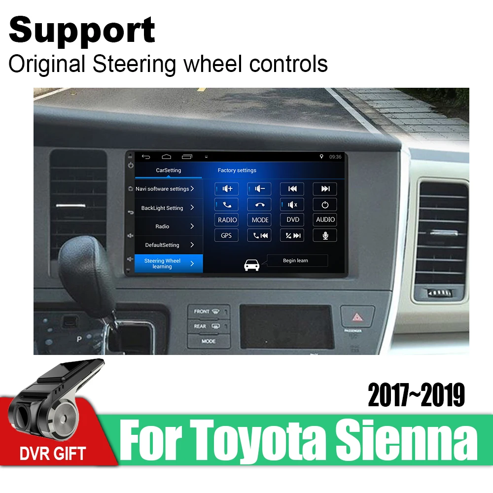 Автомобильный мультимедийный плеер ZaiXi Android с GPS для Toyota Sienna 2017 ~ 2019 автомобильная