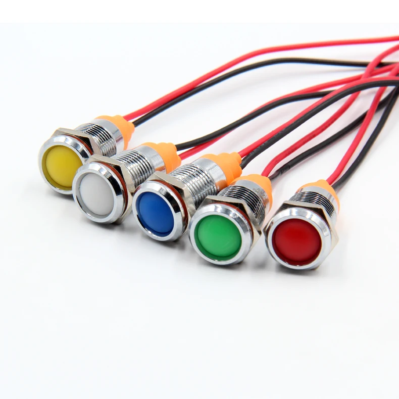 1 шт. 10 мм водонепроницаемый металлический плоский круглый светодиодный