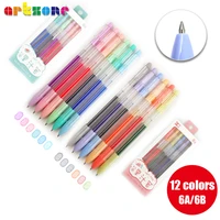 6 colorsset juice color gel pen 0 5mm morandi highlight gel ink pens for school office coloring book journals drawing