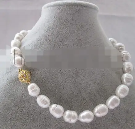 

HUGE 9-10MM NATURAL SOUTH SEA GENUINE WHITE PEARL NECKLACE 18INCH