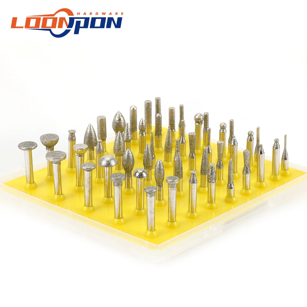 50 шт. алмазный шлифовальный наконечник алмазные Буры для металлообработки камня