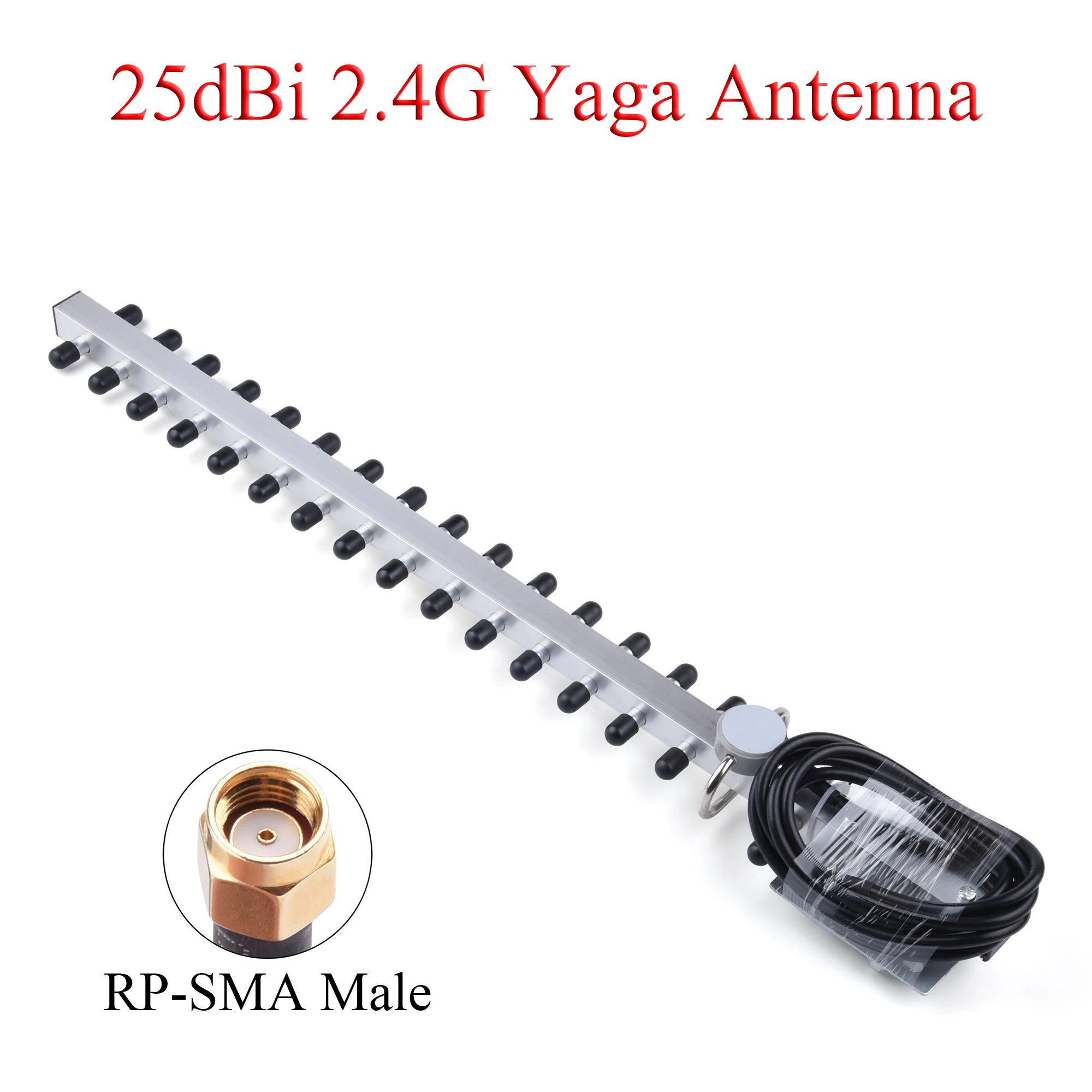 

2.4G 25dBi Antenna 2400-2500MHz Outdoor Wireless Yagi Antenna RP-SMA Male For Router Booster Amplifier Modem 1.5m/4.92ft Cable