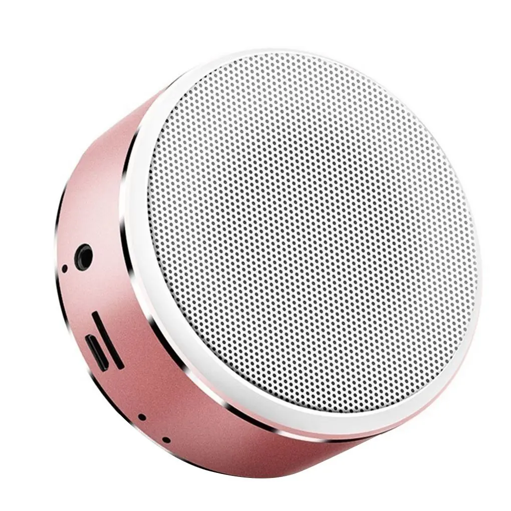 Портативный беспроводной Bluetooth круглый динамик TF карта металлический корпус
