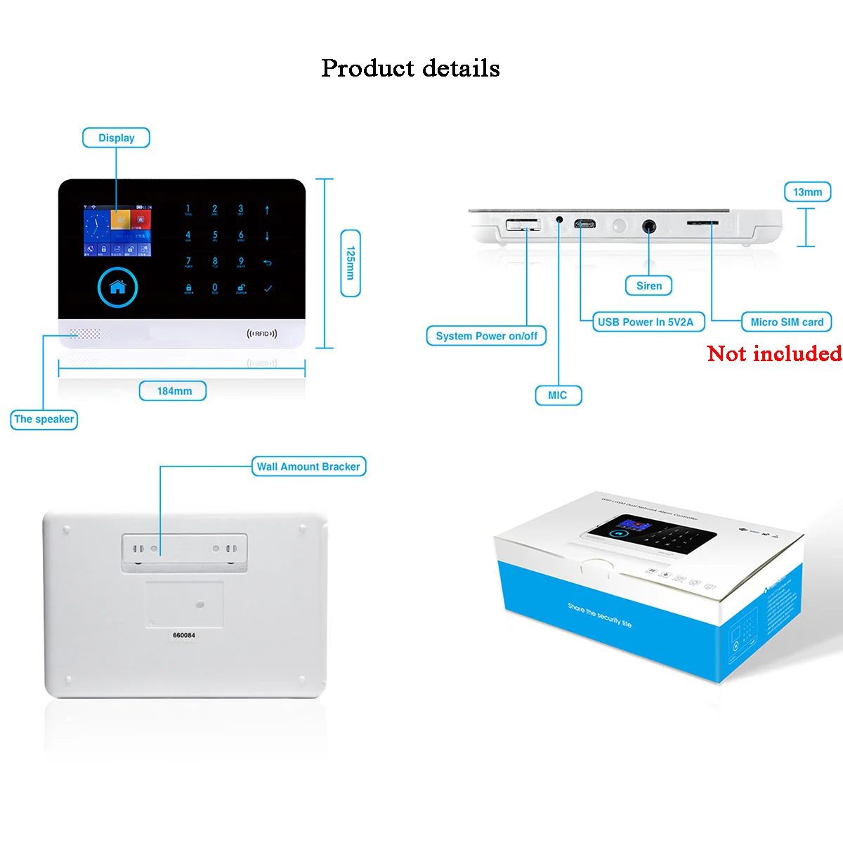 3g 900/1800/2100 МГц дома GSM GPRS GPS Wifi беспроводной доступ в Интернет, будильник и Системы SMS телефонными звонками и дистанционное управление PIR motion датчик двери сирена периметр безопасности
