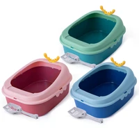 anti splash cat litter box pet toilet bedpan easy to clean semi enclosed cat litter box high fence pets supplies for cats meuble